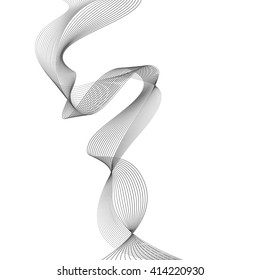 Abstract grey wave isolated on white background. illustration for modern business design. Futuristic wallpaper. Cool element for presentation