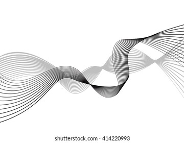 Abstract grey wave isolated on white background. illustration for modern business design. Futuristic wallpaper. Cool element for presentation