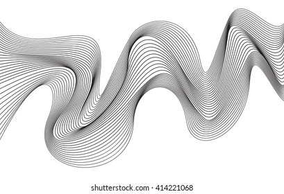 Abstract grey wave isolated on white background. illustration for modern business design. Futuristic wallpaper. Cool element for presentation