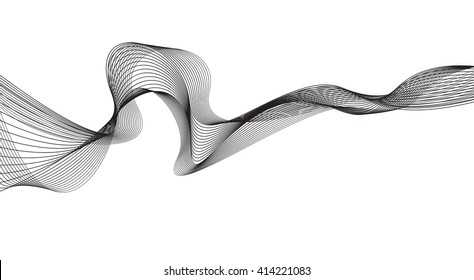 Abstract grey wave isolated on white background. illustration for modern business design. Futuristic wallpaper. Cool element for presentation