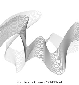 Abstract grey wave isolated on white background. illustration for modern business design. Futuristic wallpaper. Cool element for presentation
