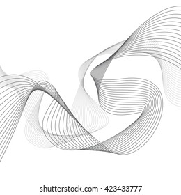 Abstract grey wave isolated on white background. illustration for modern business design. Futuristic wallpaper. Cool element for presentation