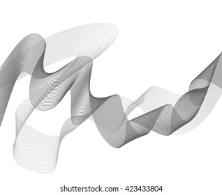 Abstract grey wave isolated on white background. illustration for modern business design. Futuristic wallpaper. Cool element for presentation