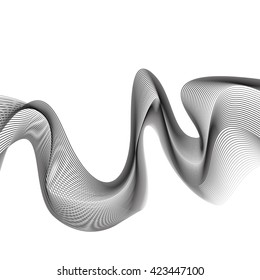 Abstract grey wave isolated on white background. illustration for modern business design. Futuristic wallpaper. Cool element for presentation