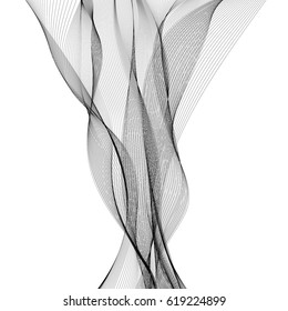 Abstract grey wave isolated on white background. Vector illustration for modern business design. Futuristic wallpaper. Cool element for presentation