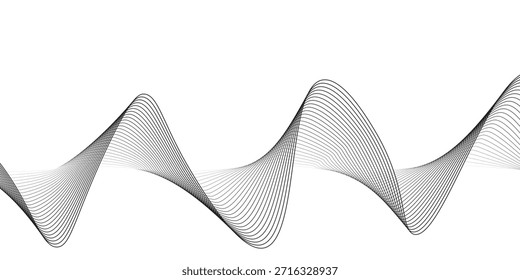 abstract Grey wave line background on white background.