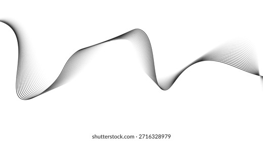 Fondo abstracto de la línea de onda gris sobre fondo blanco.