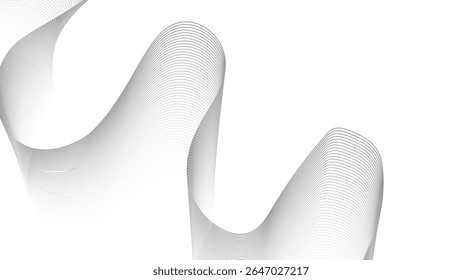 Abstrakte graue Wellenlinien auf transparentem Hintergrund. Blend-Effekt, Vektorgrafik in Folge 10. Abstraktes Punktwellenmuster auf grauem Farbverlauf-Hintergrund. Abstrakte Vorlage für moderne Wellen und Linien