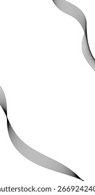 Abstract grey wave lines on Copy Space white background