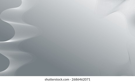 Abstract grey wave lines on transparent background. Abstract gradient background. Geometric linear design elements. golden wave lines, smooth gradient. Abstract Network Background. Abstract grey wave 