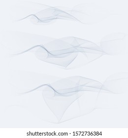 Abstract grey wave on a transparent background in a cage.Set