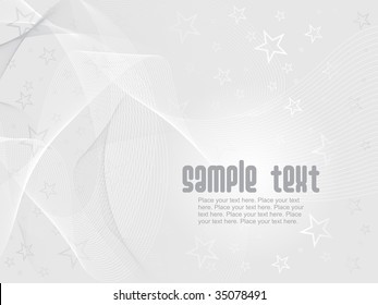abstract grey wave and star background illustration