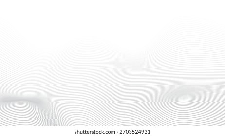 Abstrakte graue, gewellte Linien auf weißem Hintergrund. Einfache elegante gewellte Linien, moderne Stil Tapete
