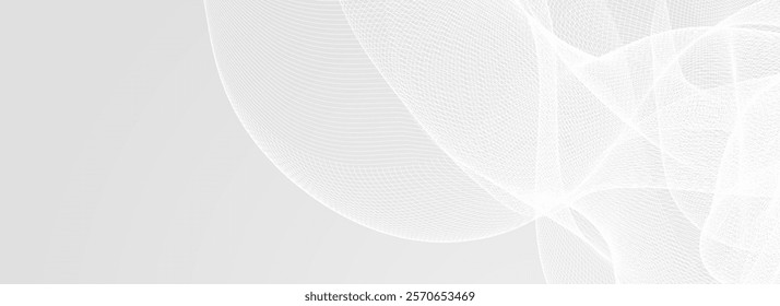 Abstract grey wavy lines pattern. Silver flowing waves background. Technologic curved undulate stripes wallpaper. Gray tech backdrop concept for flyer, booklet, poster, banner, cover. Vector