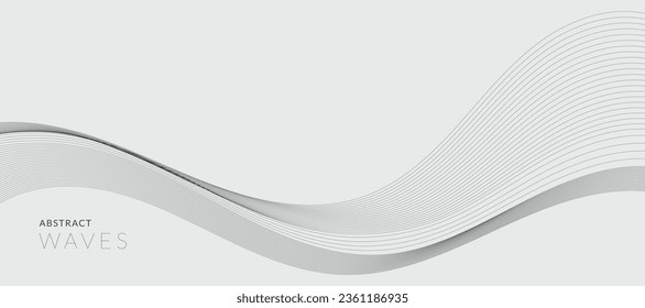 Resumen de fondo vectorial de líneas onduladas grises. Plantilla de fondo gris moderno vectorial. Líneas de onda punteadas.