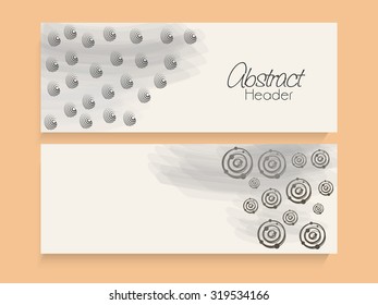 Abstract grey website header or banner set with space for your text.