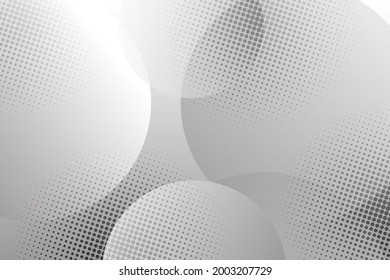 Resumen de fondo gris y blanco con círculos y patrones de puntos de medio tono
