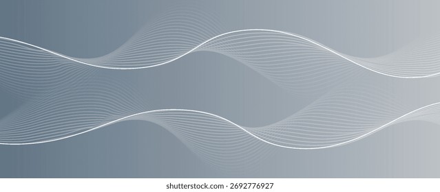 Abstractas fondo blanco gris con líneas brillantes que fluyen. Onda de líneas fluidas dinámicas. Concepto de tecnología futurista. patrón abstracto de Vector eps10
