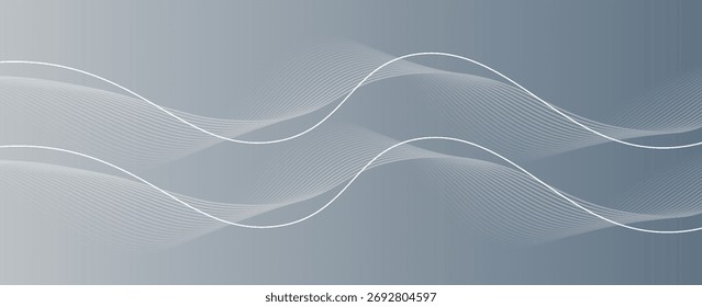 Abstractas fondo blanco gris con líneas brillantes que fluyen. Onda de líneas fluidas dinámicas. Concepto de tecnología futurista. patrón abstracto de Vector eps10