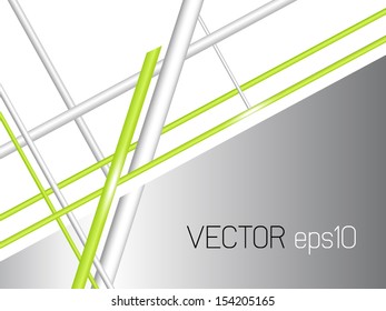 Resumen de fondo blanco gris con líneas verdes - concepto de tecnología