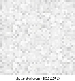 Abstract grey white background with mesh of squares. Mosaic style. Digital. Cell. Grey white texture.