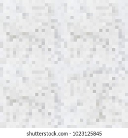 Abstract grey white background with mesh of squares. Mosaic style. Digital. Cell. Grey white texture.
