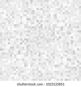 Abstract grey white background with mesh of squares. Mosaic style. Digital. Cell. Grey white texture.