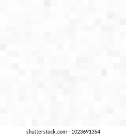 Abstract grey white background with mesh of squares. Mosaic style. Digital. Cell. Grey white texture.