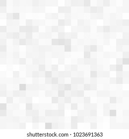 Abstract grey white background with mesh of squares. Mosaic style. Digital. Cell. Grey white texture.