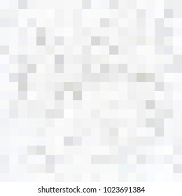 Abstract grey white background with mesh of squares. Mosaic style. Digital. Cell. Grey white texture.