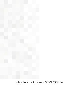 Abstract grey white background with mesh of squares. Mosaic style. Digital. Cell. Grey white texture. Empty space for your headline.