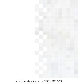 Abstract grey white background with mesh of squares. Mosaic style. Digital. Cell. Grey white texture. Empty space for your headline.