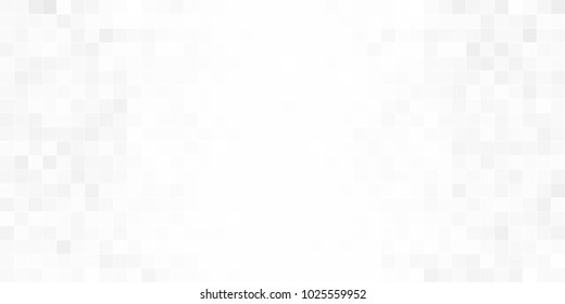 Abstract grey white background with mesh of squares. Mosaic style. Digital. Cell. Grey white texture.