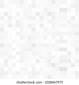 Abstract grey white background with mesh of squares. Mosaic style. Digital. Cell. Grey white texture. Empty space for your design or text.