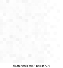 Abstract grey white background with mesh of squares. Mosaic style. Digital. Cell. Grey white texture. Empty space for your design or text.