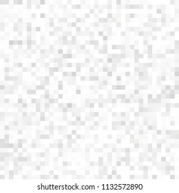 Abstract grey white background with mesh of squares. Mosaic style. Digital. Cell. Grey white texture. 