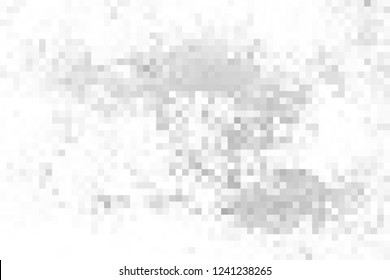 Abstract grey white background with mesh of squares. Mosaic style. Digital. Cell. Grey white texture. Empty space for your headline.