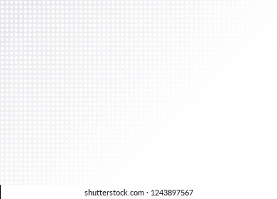 Abstract grey white background with mesh of squares. Mosaic style. Digital. Cell. Grey white texture. Empty space for your headline.
