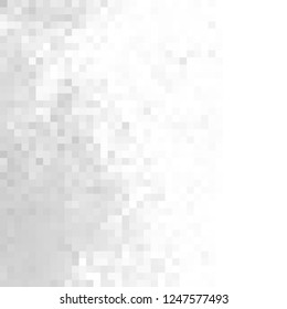 Abstract grey white background with mesh of squares. Mosaic style. Digital. Cell. Grey white texture. Empty space for your headline.
