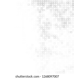 Abstract grey white background with mesh of squares. Mosaic style. Digital. Cell. Grey white texture. Empty space for your headline. Векторная графика. Серо белый фон.