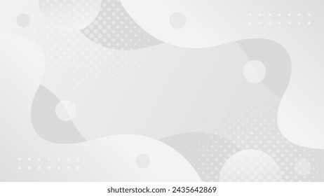Abstract grey and white background, vector illustrations with wave shapes, and halftone. Suitable for Wallpaper, banners, templates, web, pages, and others