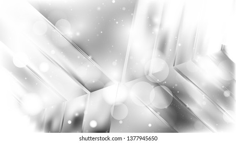 Abstract Grey and White Bokeh Defocused Lights Background Image