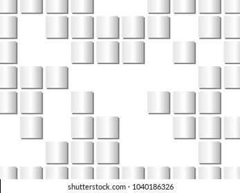 Abstract Grey And White Box Geometric Corporate Design Background. Background For Placards, Banners, Presentations, Reports, Card And Wallpaper. Vector Illustration. Eps 10