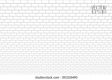 Abstract Grey White Brick Wall Pattern on White Background. Vector Illustration