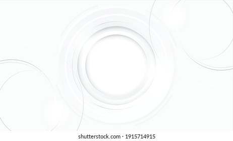 Abstract Grey white circle lines on white background  technology line background decoration horizontal template for web banners advertise products vector illustration