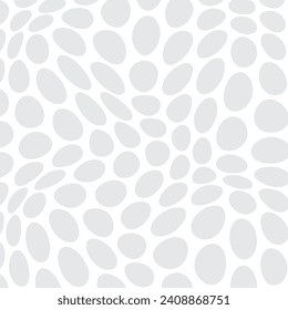 abstract grey white color big polka dot wavy distort pattern on white color background