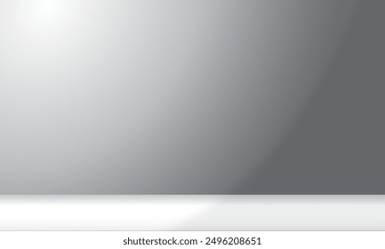 Abstract grey and white empty room background with copy space area,suitable for studio room, banner or presentation design
