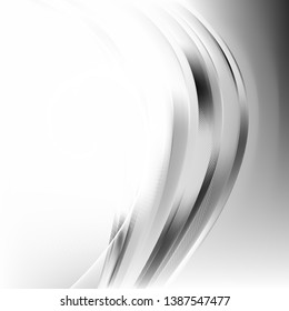 Abstract Grey and White Flowing Lines Background