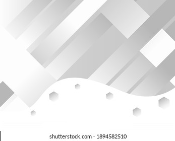 Abstract grey and white geometric decorative modern smooth background design 