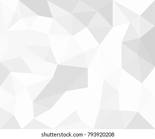 Abstract Grey White geometric polygonal background with mesh of triangles for your design. Grey White texture. Trend. Low Poly.